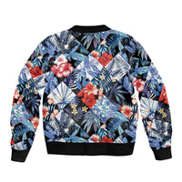 Hawaii Tropicana Blue Pattern Bomber Jacket - Wonder Print Shop
