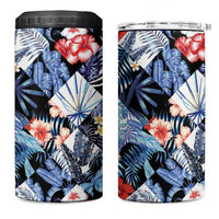 Hawaii Tropicana Blue Pattern 4 in 1 Can Cooler Tumbler - Wonder Print Shop