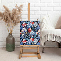 Hawaii Tropicana Blue Pattern Canvas Wall Art - Wonder Print Shop