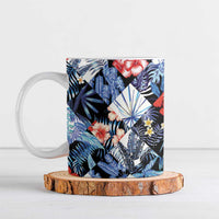 Hawaii Tropicana Blue Pattern Ceramic Mug - Wonder Print Shop