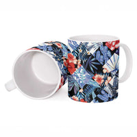 Hawaii Tropicana Blue Pattern Ceramic Mug - Wonder Print Shop