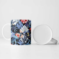 Hawaii Tropicana Blue Pattern Ceramic Mug - Wonder Print Shop