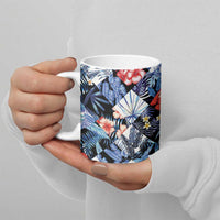 Hawaii Tropicana Blue Pattern Ceramic Mug - Wonder Print Shop