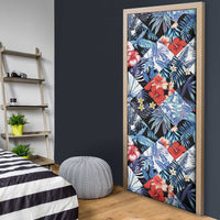 Hawaii Tropicana Blue Pattern Door Cover - Wonder Print Shop