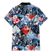 Hawaii Tropicana Blue Pattern Family Matching Mermaid Dress and Hawaiian Shirt - Wonder Print Shop