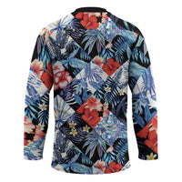 Hawaii Tropicana Blue Pattern Hockey Jersey - Wonder Print Shop