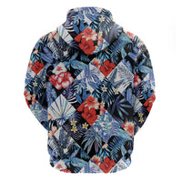 Hawaii Tropicana Blue Pattern Hoodie - Wonder Print Shop