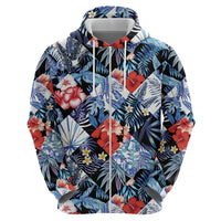 Hawaii Tropicana Blue Pattern Hoodie - Wonder Print Shop