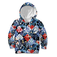 Hawaii Tropicana Blue Pattern Kid Hoodie - Wonder Print Shop