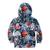 Hawaii Tropicana Blue Pattern Kid Hoodie - Wonder Print Shop