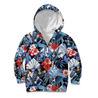 Hawaii Tropicana Blue Pattern Kid Hoodie - Wonder Print Shop