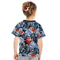 Hawaii Tropicana Blue Pattern Kid T Shirt - Wonder Print Shop