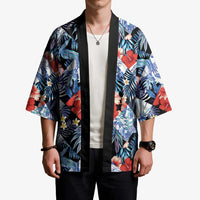 Hawaii Tropicana Blue Pattern Kimono - Wonder Print Shop