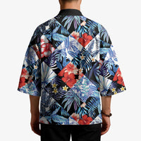 Hawaii Tropicana Blue Pattern Kimono - Wonder Print Shop