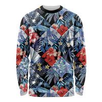 Hawaii Tropicana Blue Pattern Long Sleeve Shirt - Wonder Print Shop