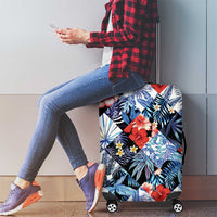 Hawaii Tropicana Blue Pattern Luggage Cover - Wonder Print Shop