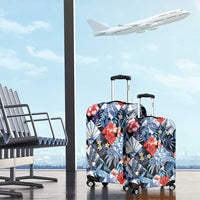 Hawaii Tropicana Blue Pattern Luggage Cover - Wonder Print Shop