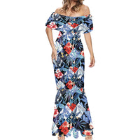 Hawaii Tropicana Blue Pattern Mermaid Dress - Wonder Print Shop