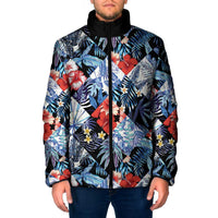 Hawaii Tropicana Blue Pattern Padded Jacket - Wonder Print Shop