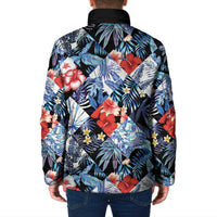 Hawaii Tropicana Blue Pattern Padded Jacket - Wonder Print Shop