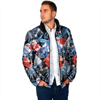 Hawaii Tropicana Blue Pattern Padded Jacket - Wonder Print Shop