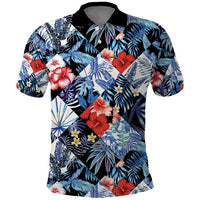 Hawaii Tropicana Blue Pattern Polo Shirt - Wonder Print Shop