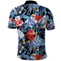 Hawaii Tropicana Blue Pattern Polo Shirt - Wonder Print Shop