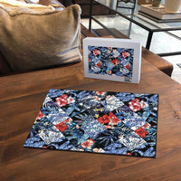 Hawaii Tropicana Blue Pattern Puzzle - Wonder Print Shop