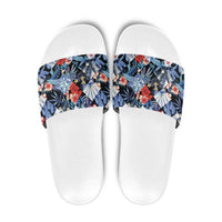 Hawaii Tropicana Blue Pattern Slide Sandals - Wonder Print Shop