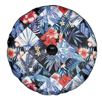 Hawaii Tropicana Blue Pattern Spare Tire Cover - Wonder Print Shop