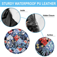 Hawaii Tropicana Blue Pattern Spare Tire Cover - Wonder Print Shop