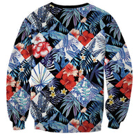 Hawaii Tropicana Blue Pattern Sweatshirt - Wonder Print Shop