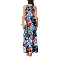 Hawaii Tropicana Blue Pattern Tank Maxi Dress - Wonder Print Shop