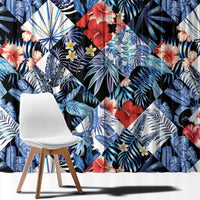 Hawaii Tropicana Blue Pattern Window Curtain - Wonder Print Shop