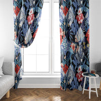 Hawaii Tropicana Blue Pattern Window Curtain - Wonder Print Shop