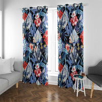 Hawaii Tropicana Blue Pattern Window Curtain - Wonder Print Shop