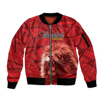 Custom Islamabad Cricket Sleeve Zip Bomber Jacket United We Win - Wonder Print Shop