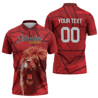 Custom Islamabad Cricket Zipper Polo Shirt United We Win - Wonder Print Shop