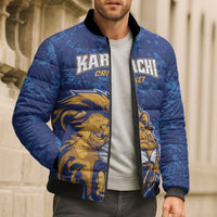 Custom Karachi Cricket Kings Bomber Puffer Jacket Yeh Hai Karachi - Wonder Print Shop