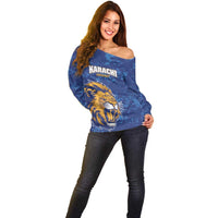 Custom Karachi Cricket Kings Off Shoulder Sweater Yeh Hai Karachi - Wonder Print Shop