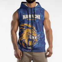 Custom Karachi Cricket Kings Sleeveless Zip Hoodie Yeh Hai Karachi - Wonder Print Shop