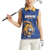 Custom Karachi Cricket Kings Women Sleeveless Polo Shirt Yeh Hai Karachi - Wonder Print Shop