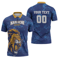 Custom Karachi Cricket Kings Zipper Polo Shirt Yeh Hai Karachi - Wonder Print Shop