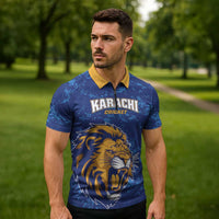 Custom Karachi Cricket Kings Zipper Polo Shirt Yeh Hai Karachi - Wonder Print Shop