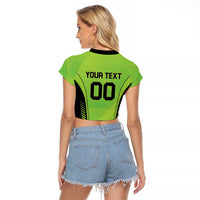 Custom Lahore Cricket Qalandars Raglan Cropped T Shirt Dama Dam Mast Qalandar - Wonder Print Shop