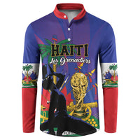 Custom Haiti World Football 2026 Button Sweatshirt Go Les Grenadiers - Wonder Print Shop