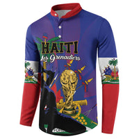Custom Haiti World Football 2026 Button Sweatshirt Go Les Grenadiers - Wonder Print Shop
