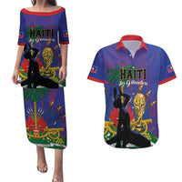 Custom Haiti World Football 2026 Couples Matching Puletasi and Hawaiian Shirt Go Les Grenadiers - Wonder Print Shop