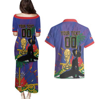 Custom Haiti World Football 2026 Couples Matching Puletasi and Hawaiian Shirt Go Les Grenadiers - Wonder Print Shop