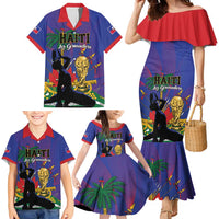 Custom Haiti World Football 2026 Family Matching Mermaid Dress and Hawaiian Shirt Go Les Grenadiers - Wonder Print Shop